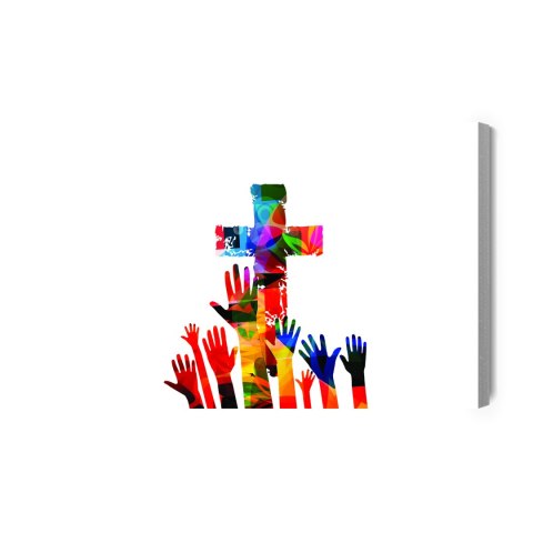 Obraz Na Płótnie Kolorowy Krzyż Chrześcijański