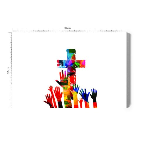 Obraz Na Płótnie Kolorowy Krzyż Chrześcijański