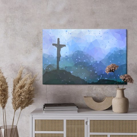 Obraz Na Płótnie Scena Wielkanocna Z Krzyżem