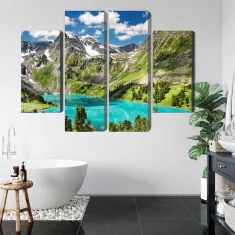 Obraz Wieloczęściowy Krystaliczne Jezioro W Górach 3D