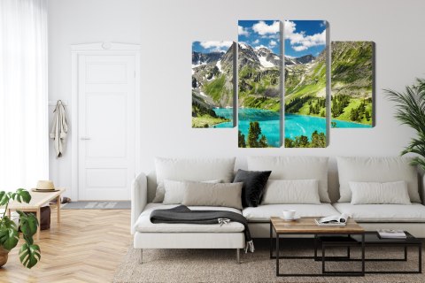 Obraz Wieloczęściowy Krystaliczne Jezioro W Górach 3D