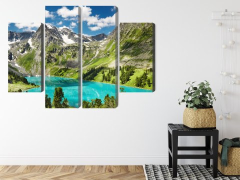 Obraz Wieloczęściowy Krystaliczne Jezioro W Górach 3D
