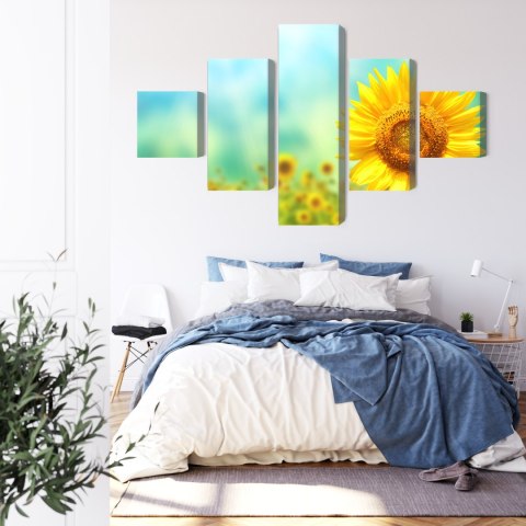 Obraz Wieloczęściowy Dekoracyjne Kwiaty Słonecznika 3D