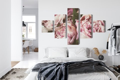 Obraz Wieloczęściowy Delikatne Kwiaty Piwonii Vintage