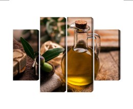 Obraz Wieloczęściowy Butelka Oliwy Z Oliwek