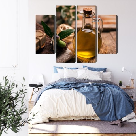 Obraz Wieloczęściowy Butelka Oliwy Z Oliwek