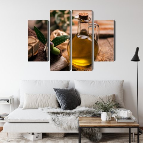 Obraz Wieloczęściowy Butelka Oliwy Z Oliwek