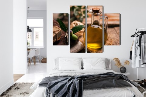 Obraz Wieloczęściowy Butelka Oliwy Z Oliwek