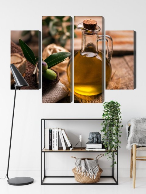 Obraz Wieloczęściowy Butelka Oliwy Z Oliwek