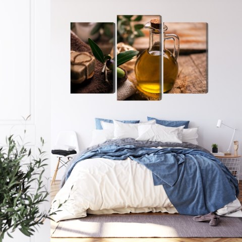 Obraz Wieloczęściowy Butelka Oliwy Z Oliwek