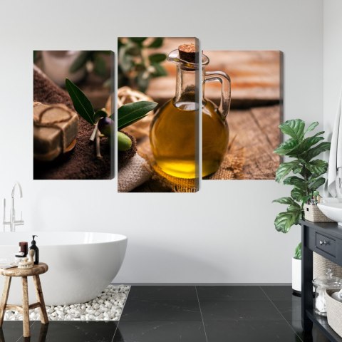 Obraz Wieloczęściowy Butelka Oliwy Z Oliwek