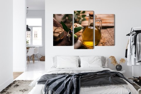 Obraz Wieloczęściowy Butelka Oliwy Z Oliwek