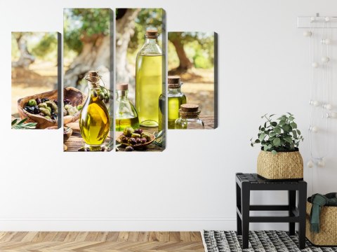 Obraz Wieloczęściowy Butelki Z Olejem