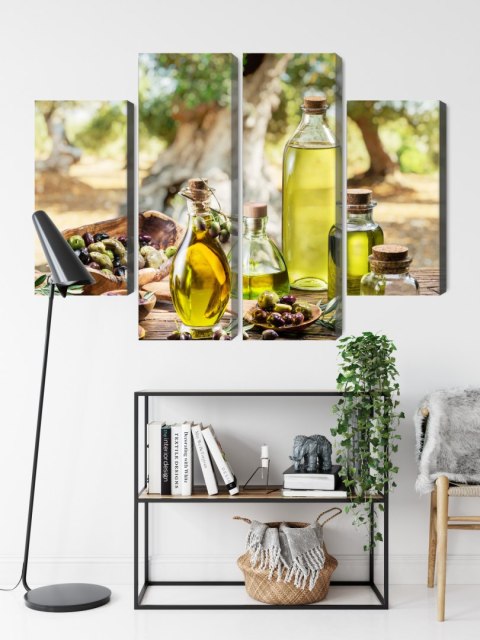 Obraz Wieloczęściowy Butelki Z Olejem