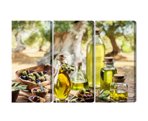 Obraz Wieloczęściowy Butelki Z Olejem