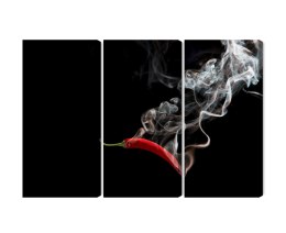 Obraz Wieloczęściowy Czerwone Chili Z Dymem