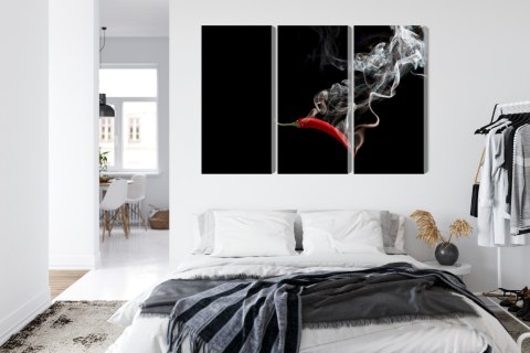 Obraz Wieloczęściowy Czerwone Chili Z Dymem
