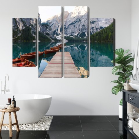 Obraz Wieloczęściowy Jezioro Braies We Włoszech