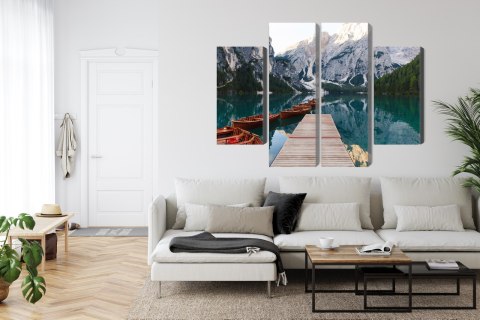 Obraz Wieloczęściowy Jezioro Braies We Włoszech