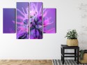 Obraz Wieloczęściowy Roślina Makro Na Różowo-Fioletowym Tle