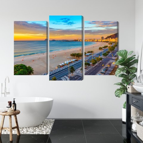 Obraz Wieloczęściowy Widok Na Wschód Słońca Plaży Copacabana I Avenida