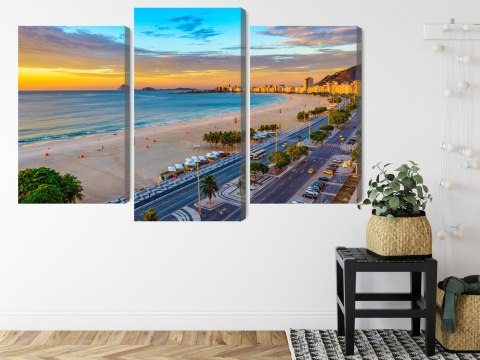 Obraz Wieloczęściowy Widok Na Wschód Słońca Plaży Copacabana I Avenida