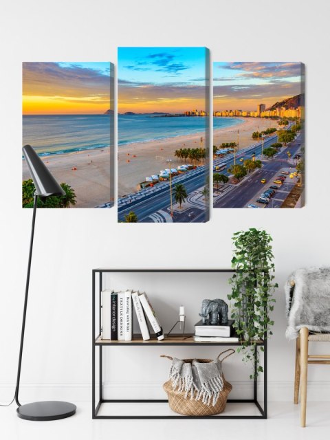 Obraz Wieloczęściowy Widok Na Wschód Słońca Plaży Copacabana I Avenida