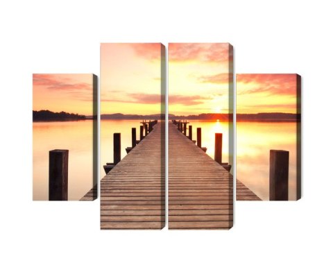 Obraz Wieloczęściowy Zachód Słońca Na Molo