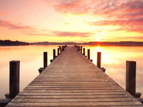 Obraz Wieloczęściowy Zachód Słońca Na Molo