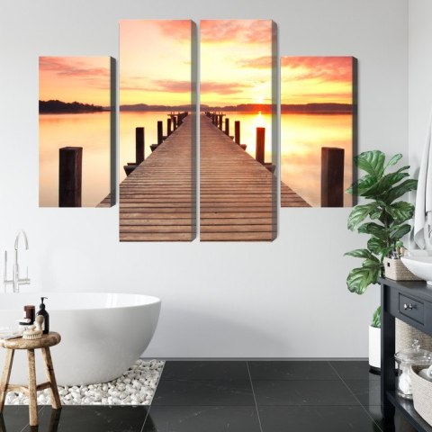 Obraz Wieloczęściowy Zachód Słońca Na Molo