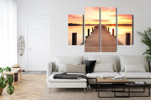 Obraz Wieloczęściowy Zachód Słońca Na Molo