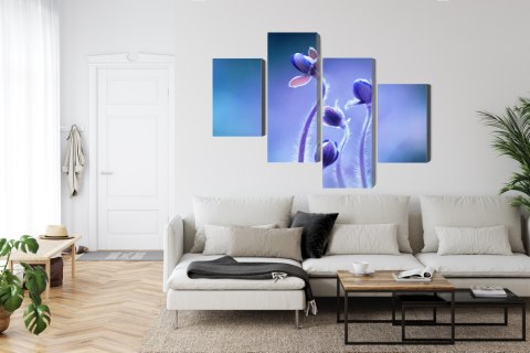 Obraz Wieloczęściowy Delikatne Kwiaty W Skali Makro