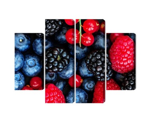 Obraz Wieloczęściowy Owoce Leśne W Skali Makro