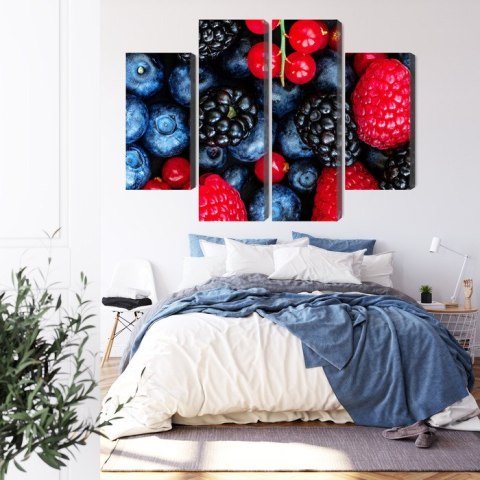 Obraz Wieloczęściowy Owoce Leśne W Skali Makro