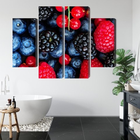 Obraz Wieloczęściowy Owoce Leśne W Skali Makro