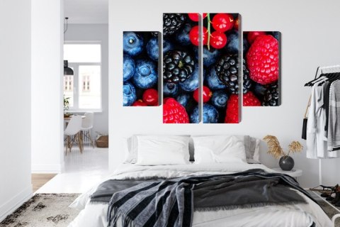 Obraz Wieloczęściowy Owoce Leśne W Skali Makro