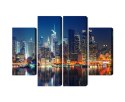 Obraz Wieloczęściowy Panoramiczny Widok Na Manhattan Nocą