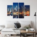 Obraz Wieloczęściowy Panoramiczny Widok Na Manhattan Nocą