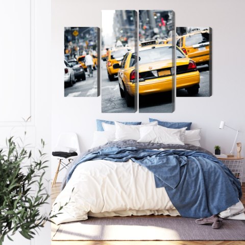 Obraz Wieloczęściowy Taksówki Na Ulicach Nowego Jorku