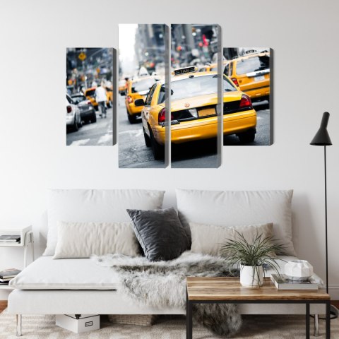 Obraz Wieloczęściowy Taksówki Na Ulicach Nowego Jorku