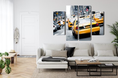 Obraz Wieloczęściowy Taksówki Na Ulicach Nowego Jorku