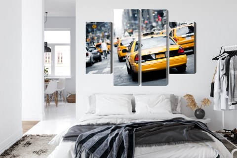 Obraz Wieloczęściowy Taksówki Na Ulicach Nowego Jorku