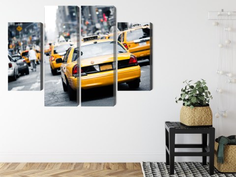 Obraz Wieloczęściowy Taksówki Na Ulicach Nowego Jorku