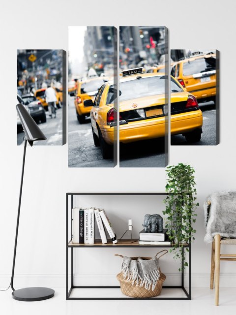 Obraz Wieloczęściowy Taksówki Na Ulicach Nowego Jorku