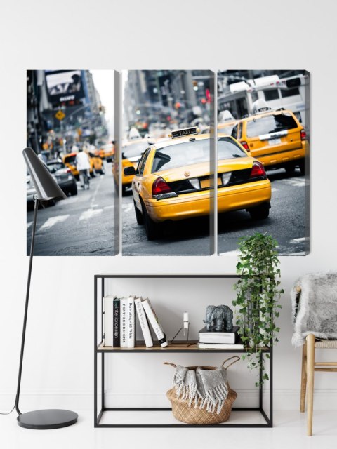Obraz Wieloczęściowy Taksówki Na Ulicach Nowego Jorku
