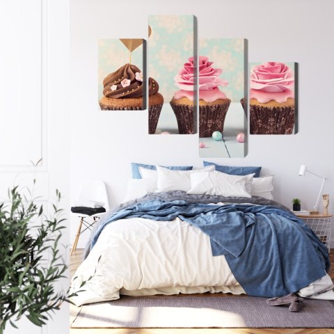 Obraz Wieloczęściowy Babeczki Ze Śmietaną