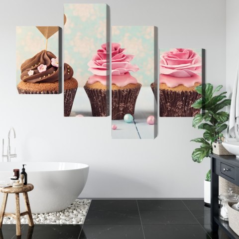 Obraz Wieloczęściowy Babeczki Ze Śmietaną