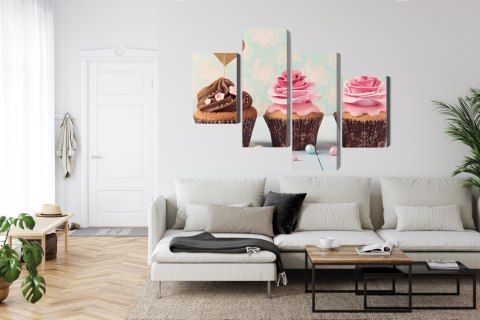 Obraz Wieloczęściowy Babeczki Ze Śmietaną