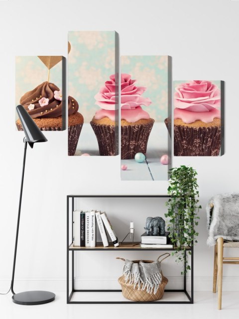 Obraz Wieloczęściowy Babeczki Ze Śmietaną