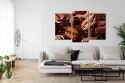 Obraz Wieloczęściowy Brązowe Ziarna Kawy